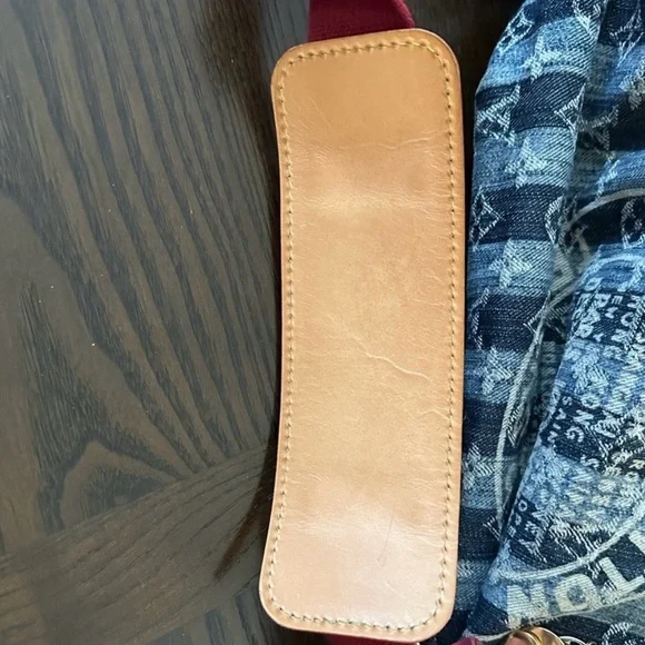 Louis Vuitton Blue Denim and Tan Handbag - Picture 7 of 12